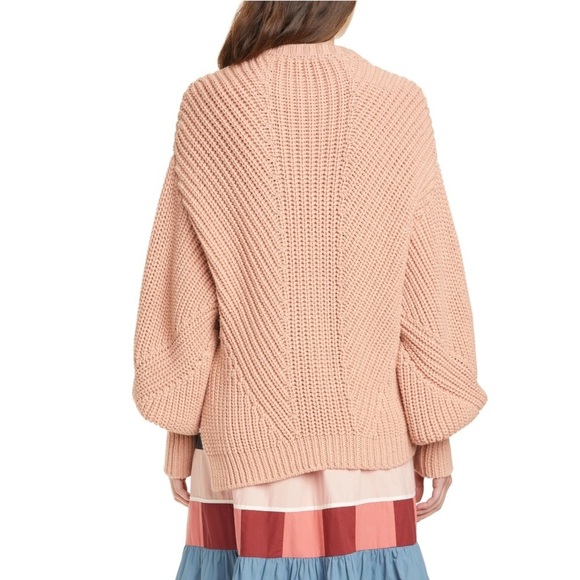 ULLA JOHNSON COSIMA WOVEN SWEATER Dusty Rose Chunky Knit Small S - Picture 14 of 14